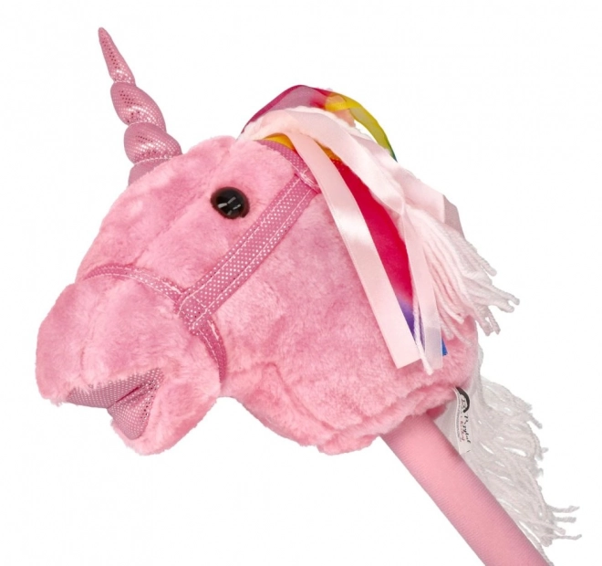 Licorne à bascule sur bâton Rosa