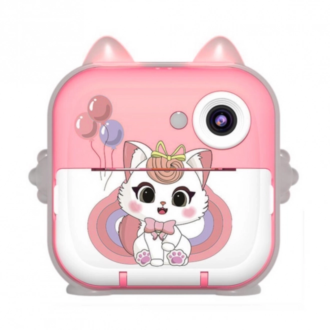 Appareil photo instantané avec imprimante thermique Chat Rose