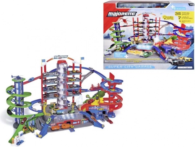 Garage Super City avec petites voitures et train