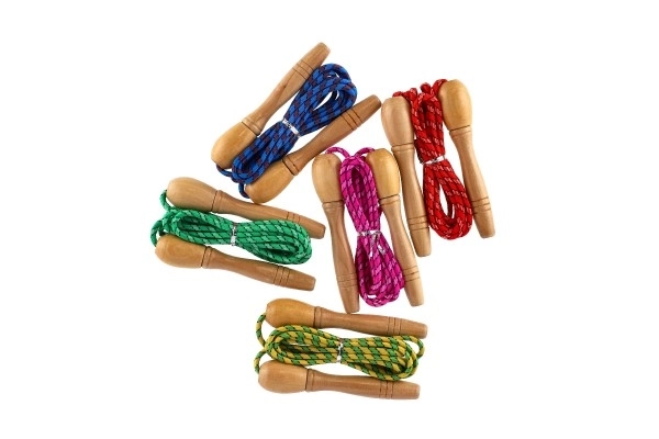Corde à sauter réglable avec poignée en bois - 270 cm