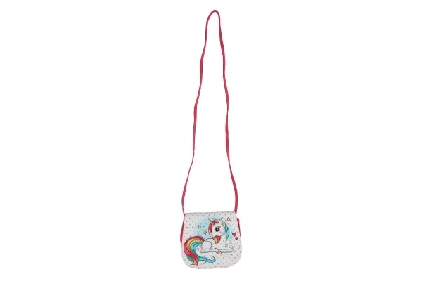 Sac à main/Sac licorne avec strass en plastique 4 couleurs dans un sachet 17x15x3cm