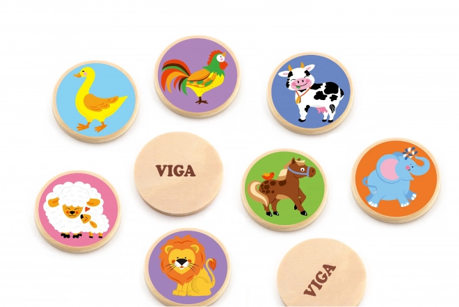 Mémo en bois animaux - 32 pièces