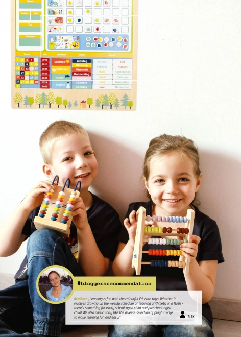 Tableau éducatif Small Foot coloré fractions