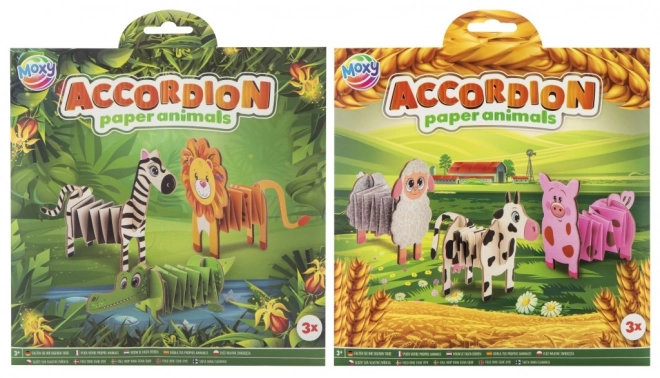 Animaux en papier accordéon pliables Moxy