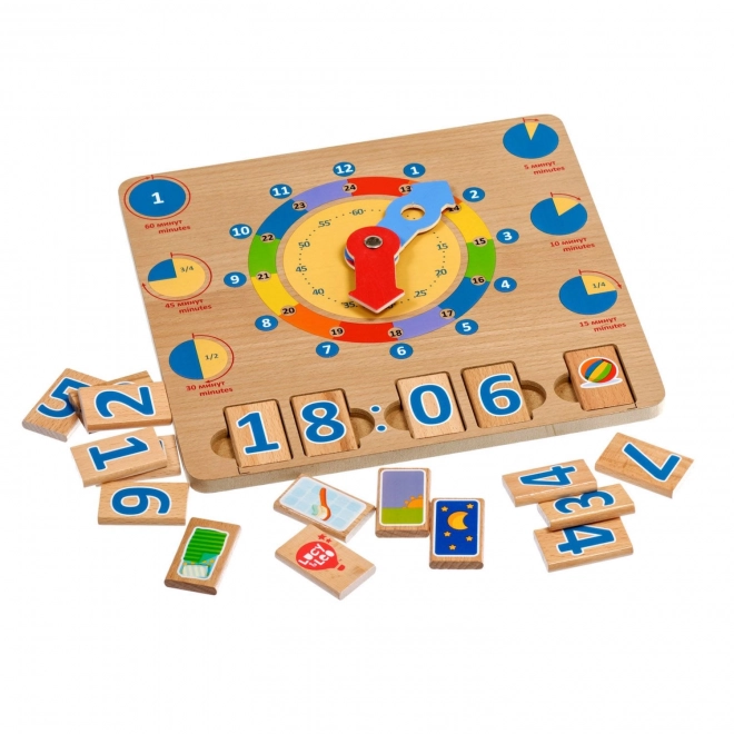 Lucy & Leo Apprenons les heures – planche éducative en bois