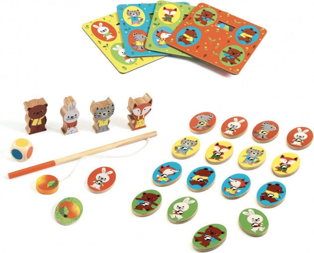 Djeco ensemble de 4 jeux Ludo Wood