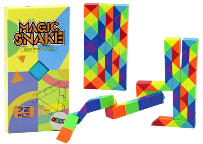 Jeu de puzzle Bloky Serpent éducatif coloré 72 pièces.