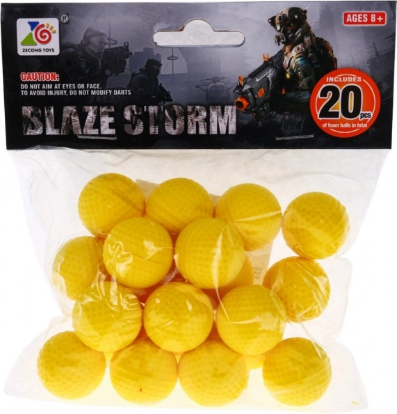 Set de 20 balles en mousse Munition pour pistolets et fusils Blaze Storm pour enfants 8+