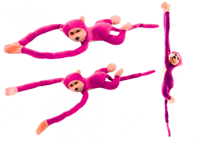 Mascotte en peluche singe avec son rose foncé 60 cm