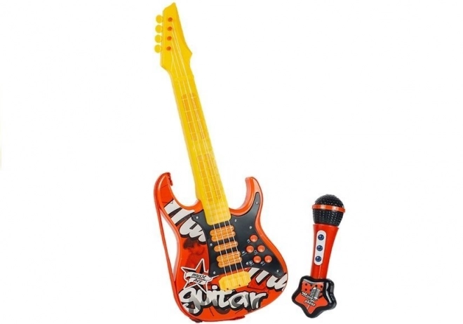 Guitare électrique pour enfants avec microphone – rouge