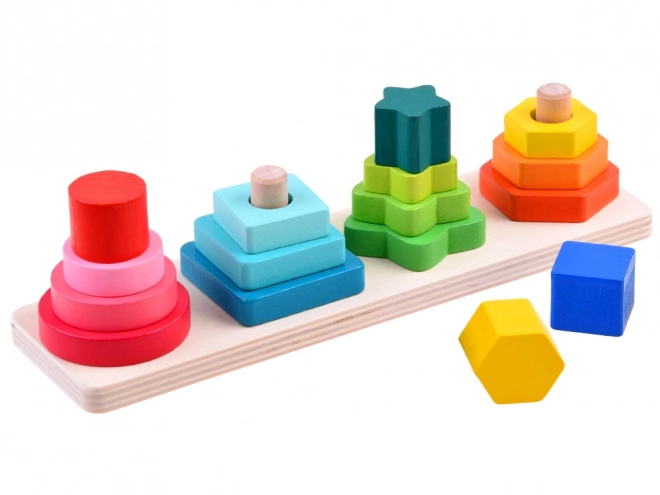 Puzzle en bois logique coloré