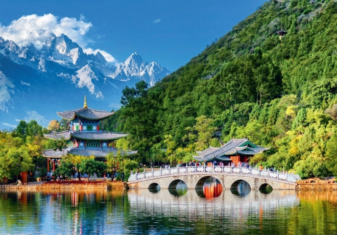 Puzzle Montagne de jade du dragon enneigé Chine 1000 pièces
