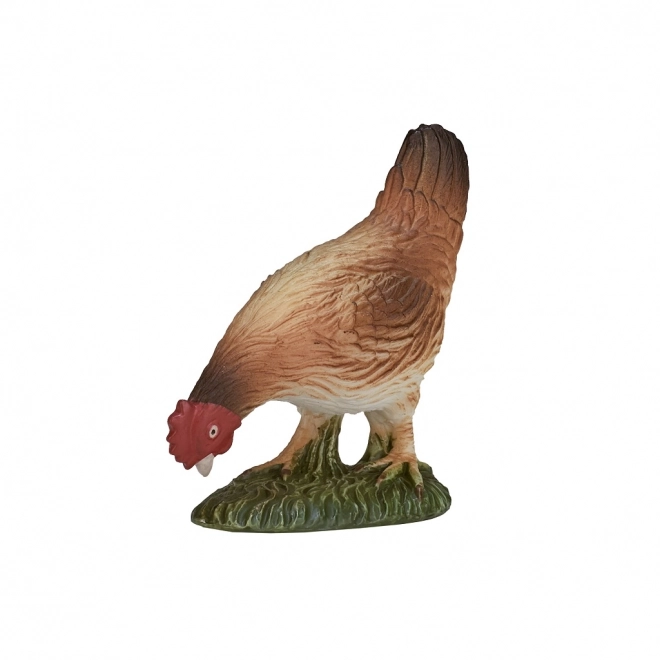 Figurine réaliste poule se nourrissant