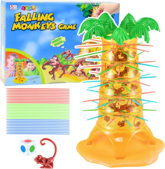 Jeu de famille Singes bondissants et tombants Palmier 30 cm