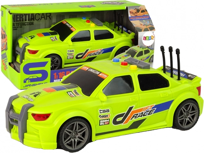 Voiture de sport de course 1:16 verte avec son