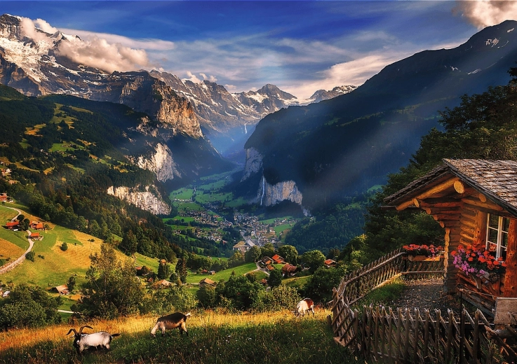 Paysage alpin spectaculaire de Lauterbrunnen