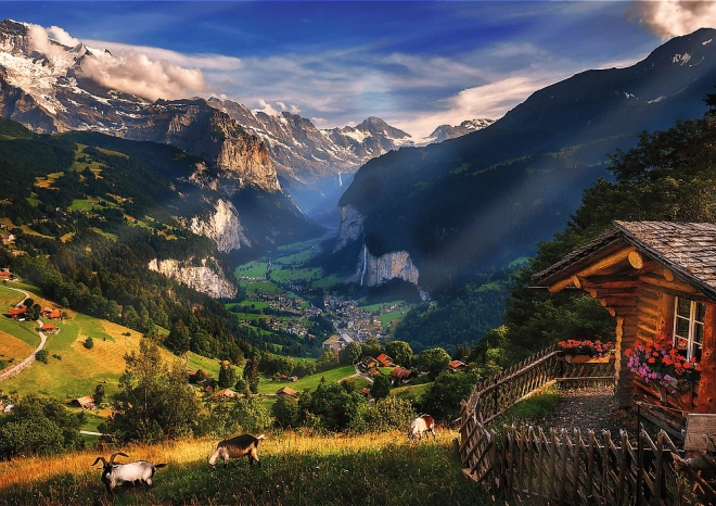 puzzle Trefl Photo Odyssey : Lauterbrunnen, Suisse 1000 pièces