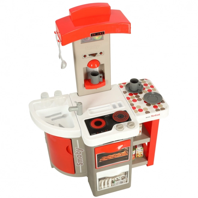 Cuisine électronique pour enfants en plastique rouge pliable avec son + accessoires