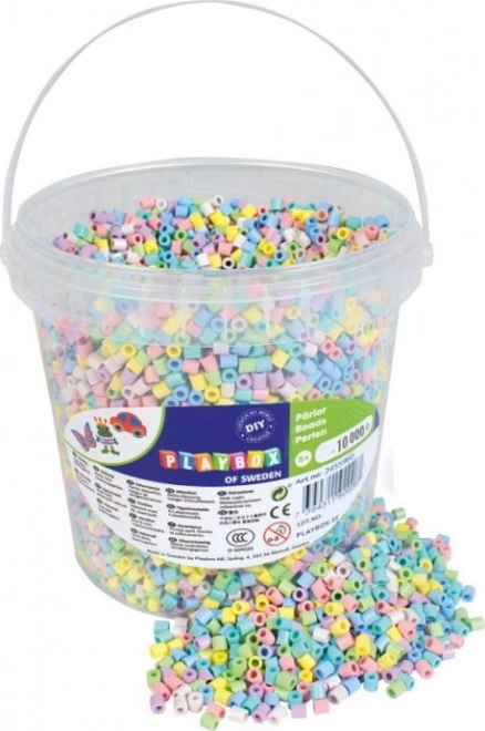 Perles à repasser en seau - pastel, 10000 pcs