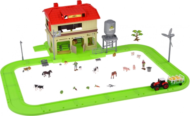 Tracteur avec remorque et figurines d’animaux