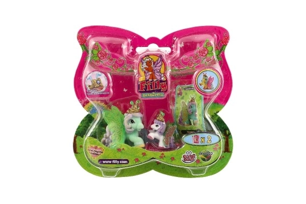 Figurines Filly Butterfly en peluche 2 pièces avec accessoires, assortiment de types sur carte 17x16,5cm