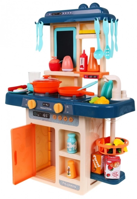 Cuisine colorée + brûleur à vapeur interactif + robinet + accessoires - 42 pièces