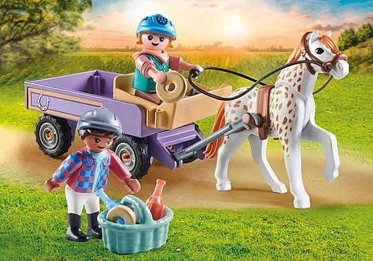 Ensemble de figurines Chevaux 71496 Calèche avec poneys