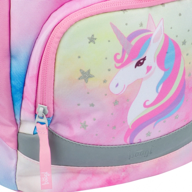 ENSEMBLE BAAGL 3 Airy Rainbow Unicorn : cartable, trousse, sac