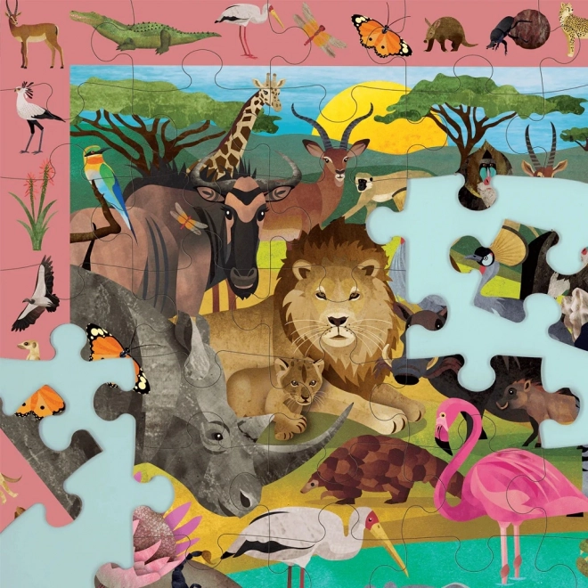 Puzzle Mudpuppy Safari casse-tête et recherche 64 pièces