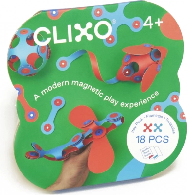 Blocs magnétiques Clixo Itsy, rose et turquoise
