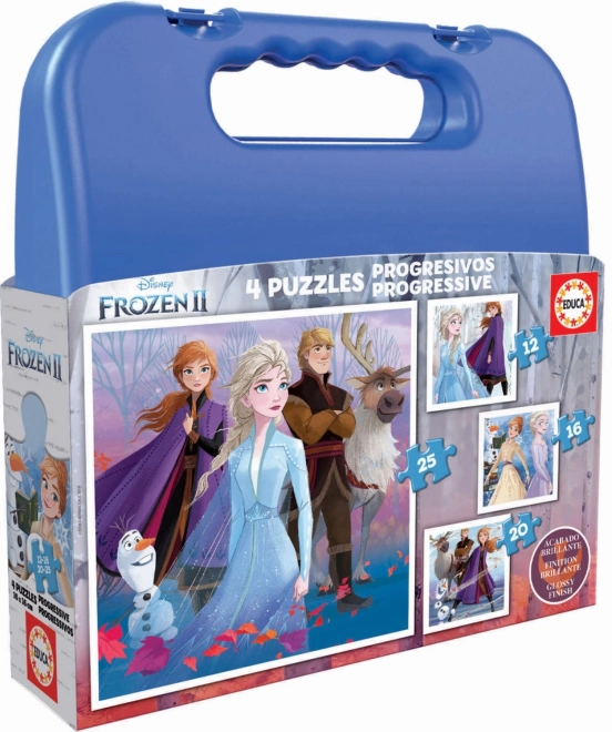 EDUCA Puzzle dans une valise La Reine des Neiges 2, 4 en 1 (12,16,20,25 pièces)