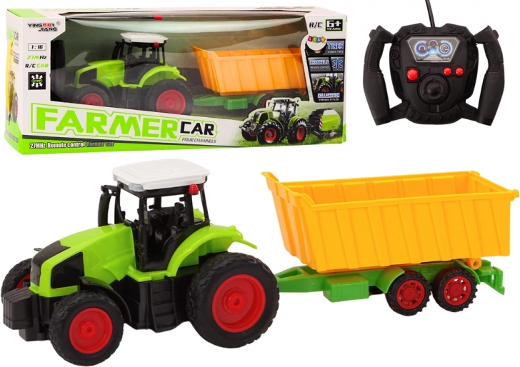 Tracteur RC avec remorque 1:16, vert