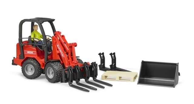 Chargeur rouge Bruder Schäffer 2034 avec figurine et accessoires