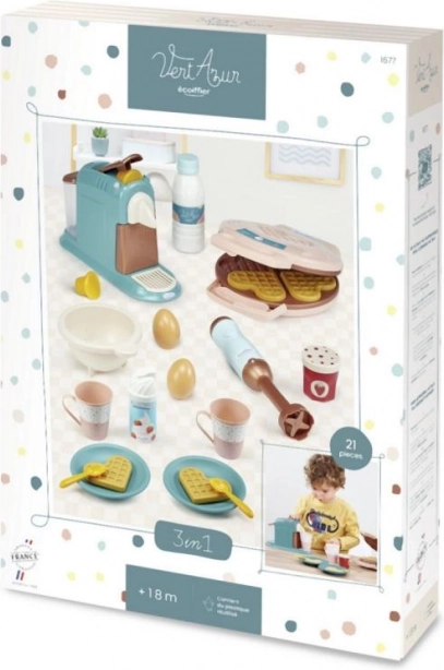 Set petit-déjeuner 3 en 1 – cafetière, gaufrier et mixeur plongeant pour enfants