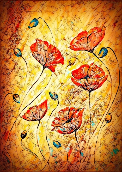 Puzzle Coquelicots rouges 1000 pièces