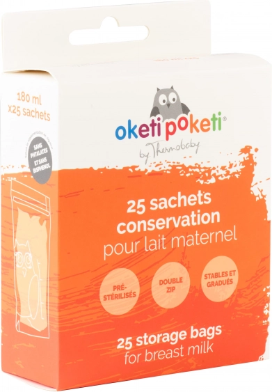 Sachets pour lait maternel 25 pcs, Blanc