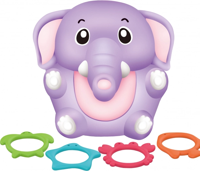 Éléphant de bain avec anneaux