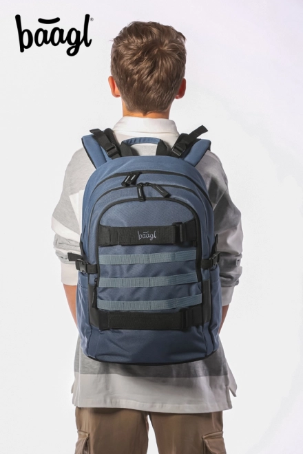 Ensemble de sacs scolaires Skate Dust Blue: sac à dos, trousse, sac de sport