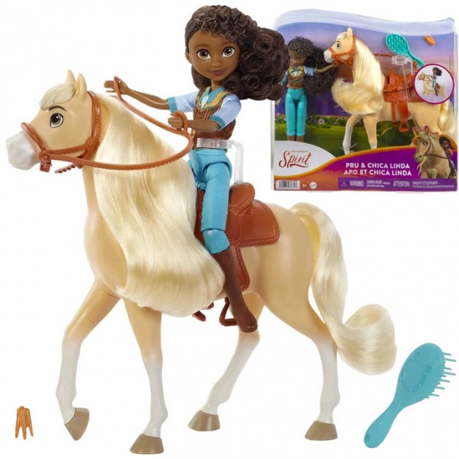 Marionnette Spirit Pru et cheval Slisznotka de DreamWorks