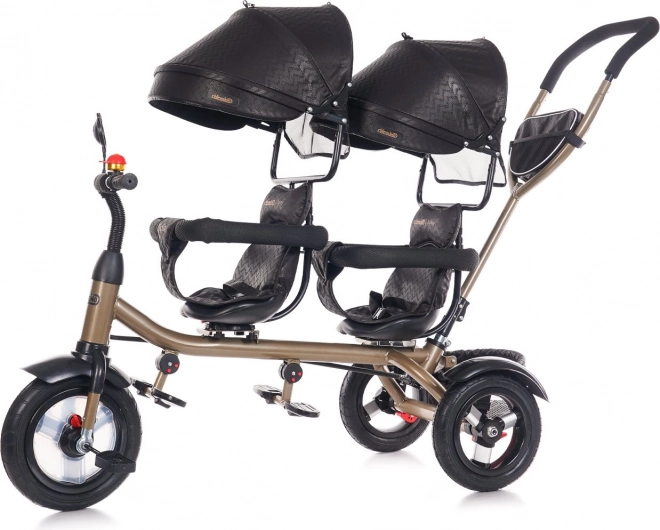CHIPOLINO Tricycle pour jumeaux 2Play Obsidian – or