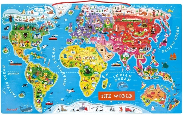 Carte du monde magnétique pour enfants