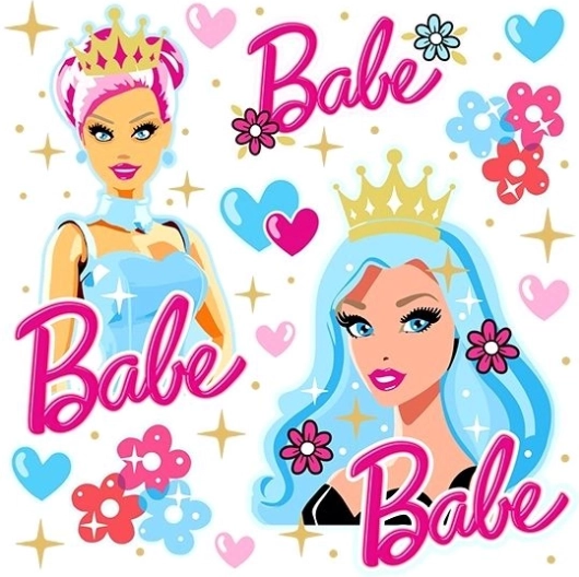 Transferts thermocollants princesse BABE – petite planche