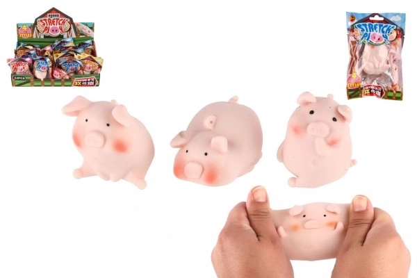 Cochonnet anti-stress en silicone 6cm 4 types 24pcs en boîte