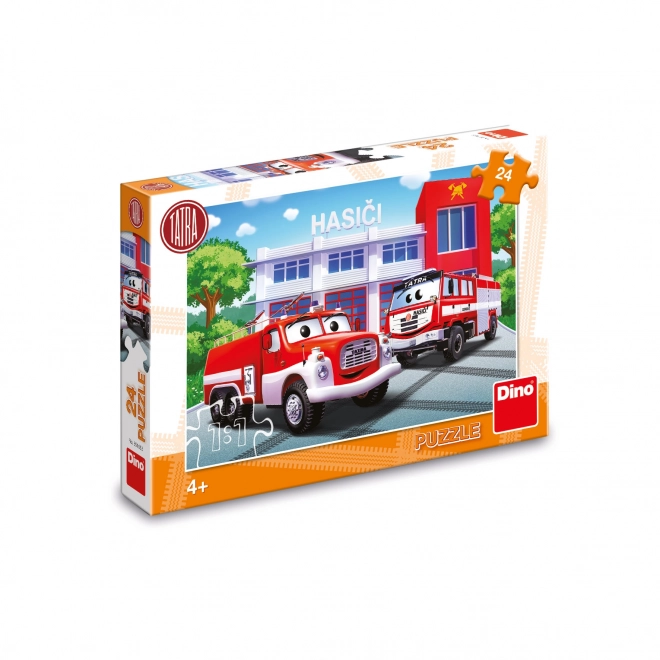 Puzzle Dino Pompiers 24 pièces