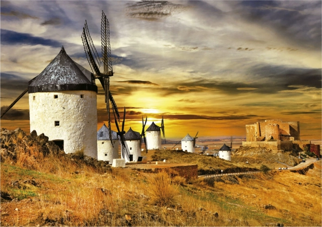 Puzzle coucher de soleil en Espagne EDUCA – moulins à vent de Consuegra (1500 pièces)
