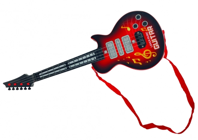 Guitare électrique avec lumières colorées Rouge