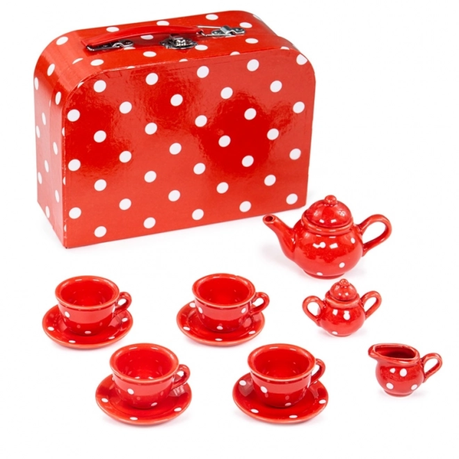 Bigjigs Toys set à thé rouge à pois