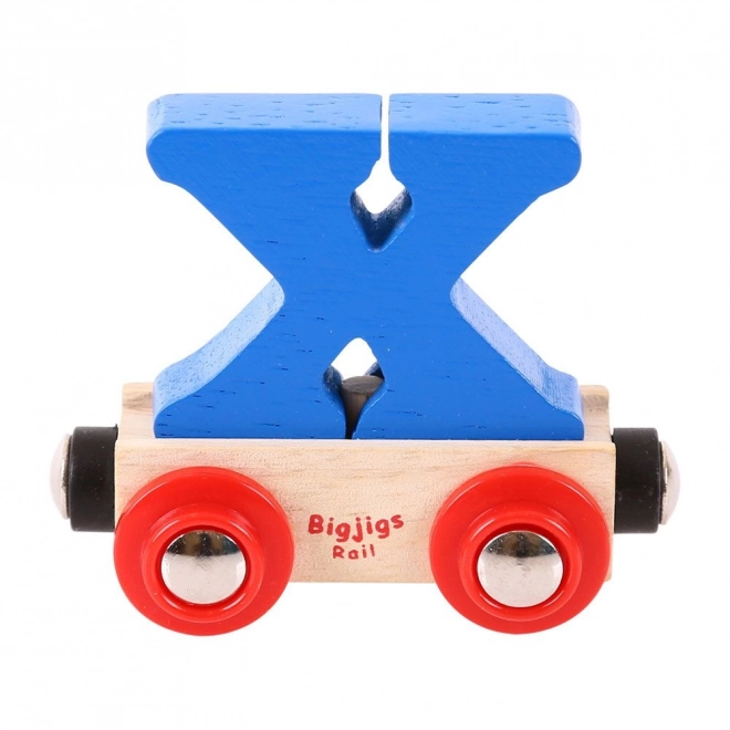 Bigjigs Rail Wagon pour circuit de train en bois - Lettre X