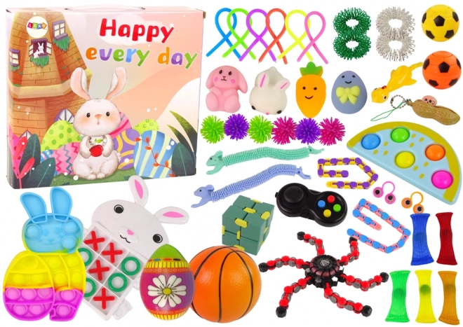 Jouets de Pâques Fidget Pop It Squishy Anti-stress Ensemble 42 éléments