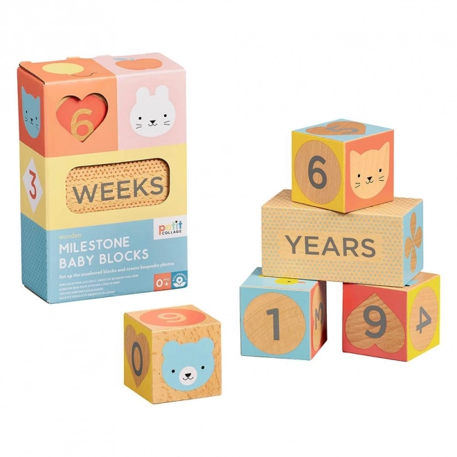 Petit Collage Cubes Milestone élégants